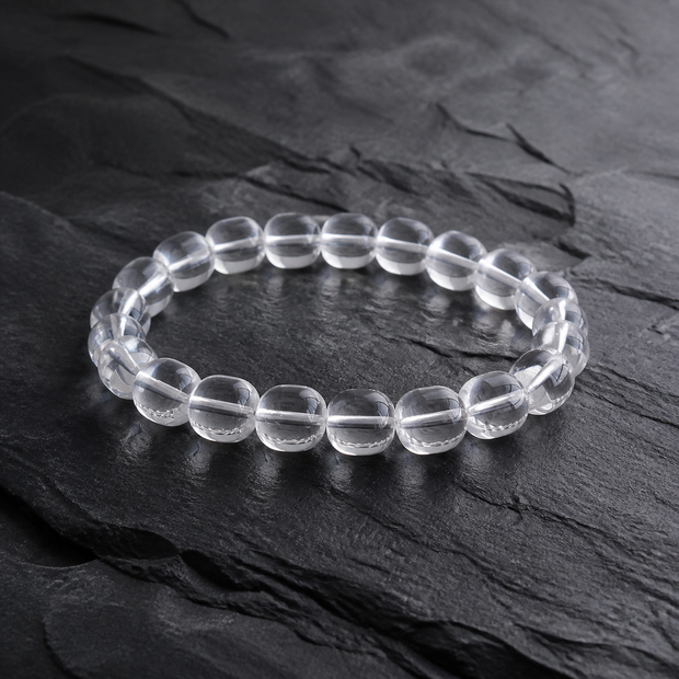 Himalayan Clarity — Handcrafted Clear Quartz Bracelet