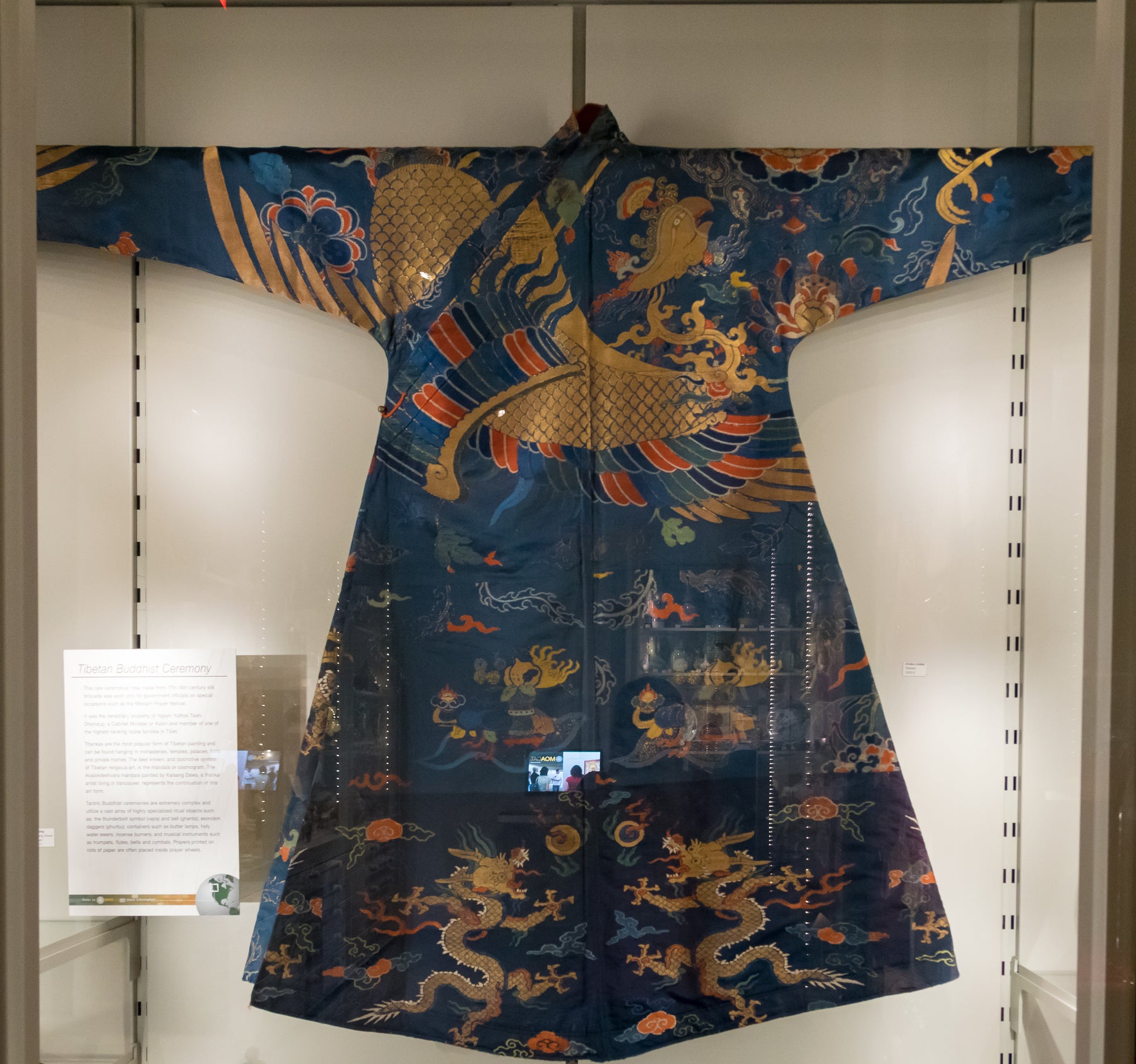 Historic Tibetan ceremonial robe made from silk brocade