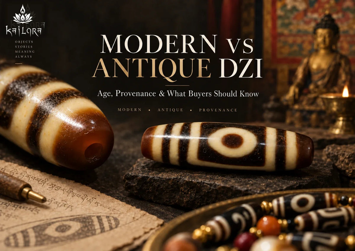 Modern vs antique Dzi beads — age, provenance and buying context | Kailora