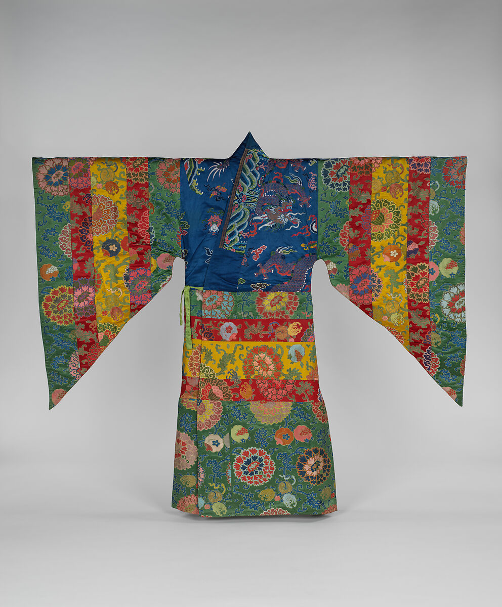 Historic monastic dance robe associated with Tibetan Buddhist cham ritual dance