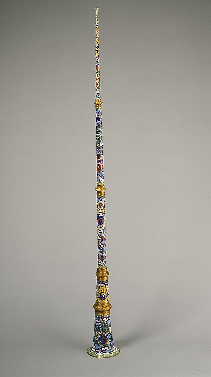 Historic Tibetan-style dungchen long trumpet from the Ming dynasty