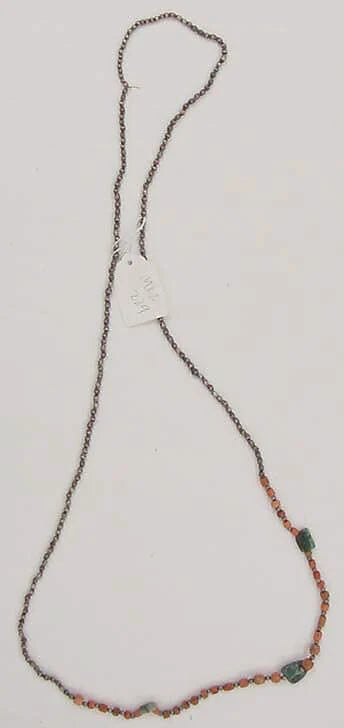 Tibetan necklace with turquoise, metal and coral, probably 19th century