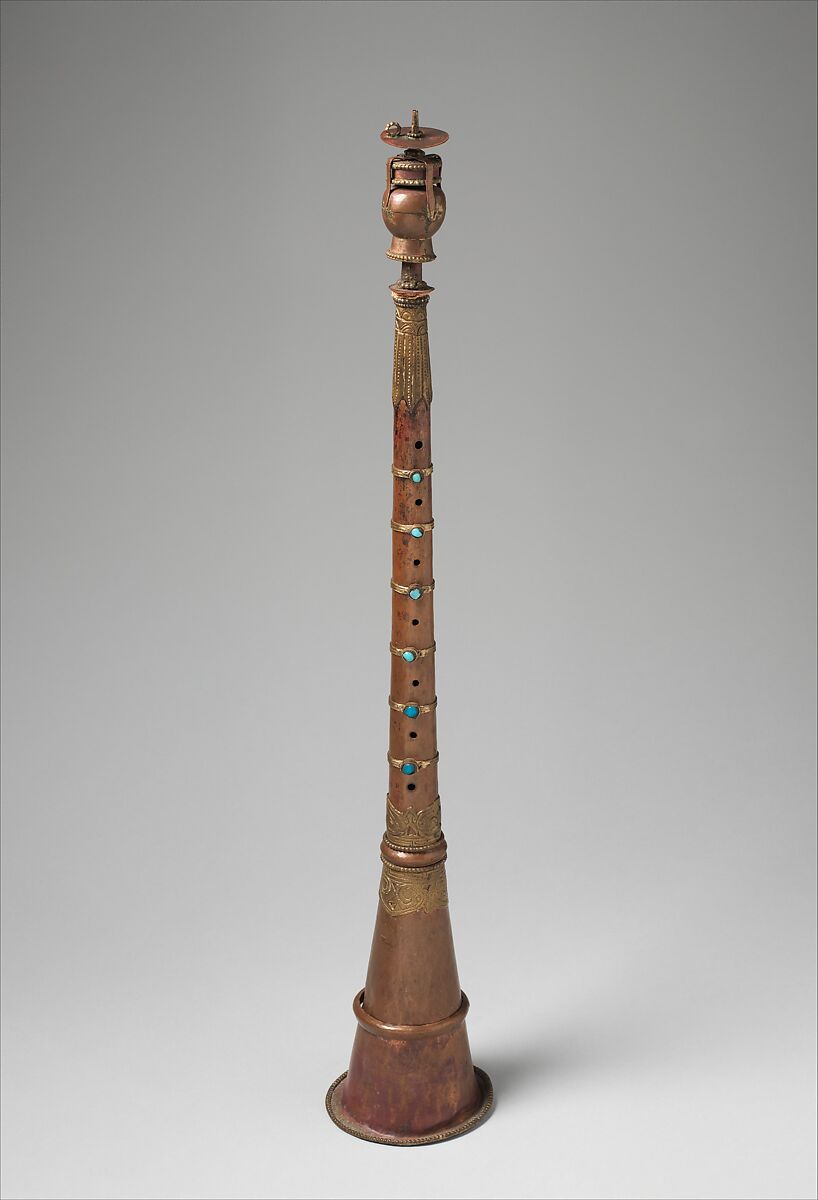 Nineteenth-century Tibetan gyaling double-reed ritual instrument