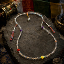 Kailora Tibetan Clear Quartz 108 Mala Beads Wrap Bracelet & Necklace