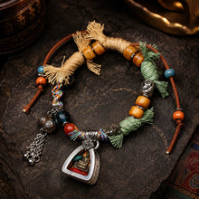 Kailora Tibetan Medicine Buddha Gau Amulet Red Cord & Handwoven Bracelet