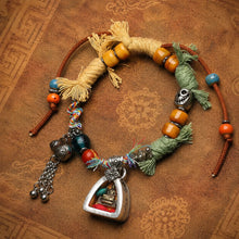Kailora Tibetan Medicine Buddha Gau Amulet Red Cord & Handwoven Bracelet