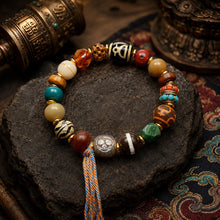 Kailora Tibetan Three-Eye Dzi Agate Multi-Stone Bracelet