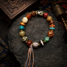 Kailora Tibetan Three-Eye Dzi Agate Multi-Stone Bracelet