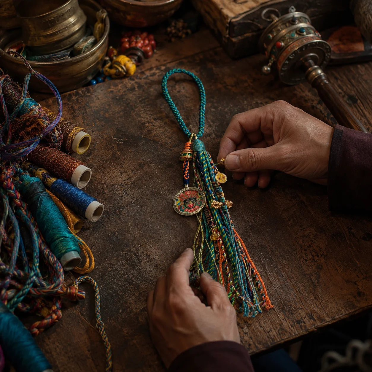 Kailora Tibetan Zaki Lhamo Handmade Tassel Charm