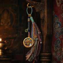 Kailora Tibetan Zaki Lhamo Yellow Jambhala Green Tara Thangka Tassel Charm