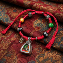 Kailora Tibetan Medicine Buddha Gau Amulet Red Cord & Handwoven Bracelet