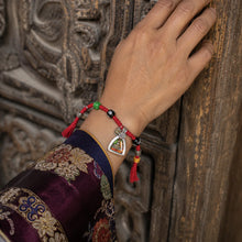 Kailora Tibetan Medicine Buddha Gau Amulet Red Cord & Handwoven Bracelet