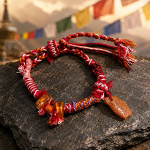 Kailora Tibetan Natural Amber Handwoven Cord Bracelet