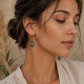 Tibetan-Inspired Magnesite Bone Bodhi Bead Earrings – angle view showing symbolic bead arrangement | Kailora thumbnail 2 | Kailora