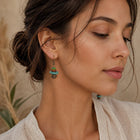 Tibetan-Inspired Magnesite, Bone & Bodhi Bead Earrings thumbnail 2 | Kailora