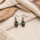 Tibetan-Inspired Magnesite, Bone & Bodhi Bead Earrings thumbnail 3 | Kailora