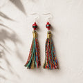 Handmade in Tibet multicolor tassel earrings by Kailora thumbnail 5 | Kailora