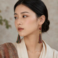 Kailora multicolor tassel earrings with S925 silver hooks detail thumbnail 7 | Kailora