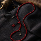 Tibetan-Inspired Red 108-Bead Hand Mala thumbnail 3 | Kailora