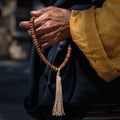 Tibetan-inspired yak bone 54-bead hand mala front view by Kailora thumbnail 1 | Kailora