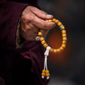 Tibetan-inspired yak bone barrel bead bracelet front view by Kailora thumbnail 1 | Kailora