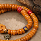 Tibetan-Inspired Yak Bone Mala Necklace with Dzi-Style Accents thumbnail 5 | Kailora