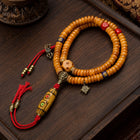 Tibetan-Inspired Yak Bone Mala Necklace with Dzi-Style Accents thumbnail 2 | Kailora