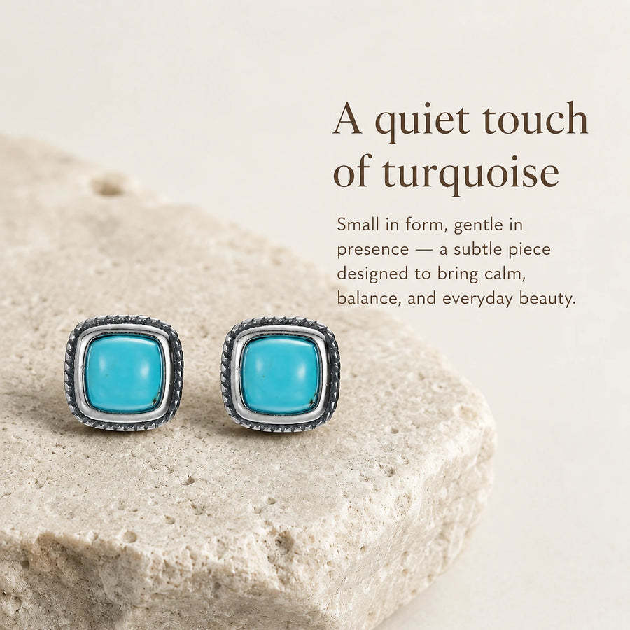 Kailora Balance in Form turquoise stud earrings design story image detail view 6 | Kailora