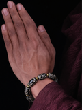 Black & White Dzi Bead Bracelet front view by Kailora thumbnail 1 | Kailora