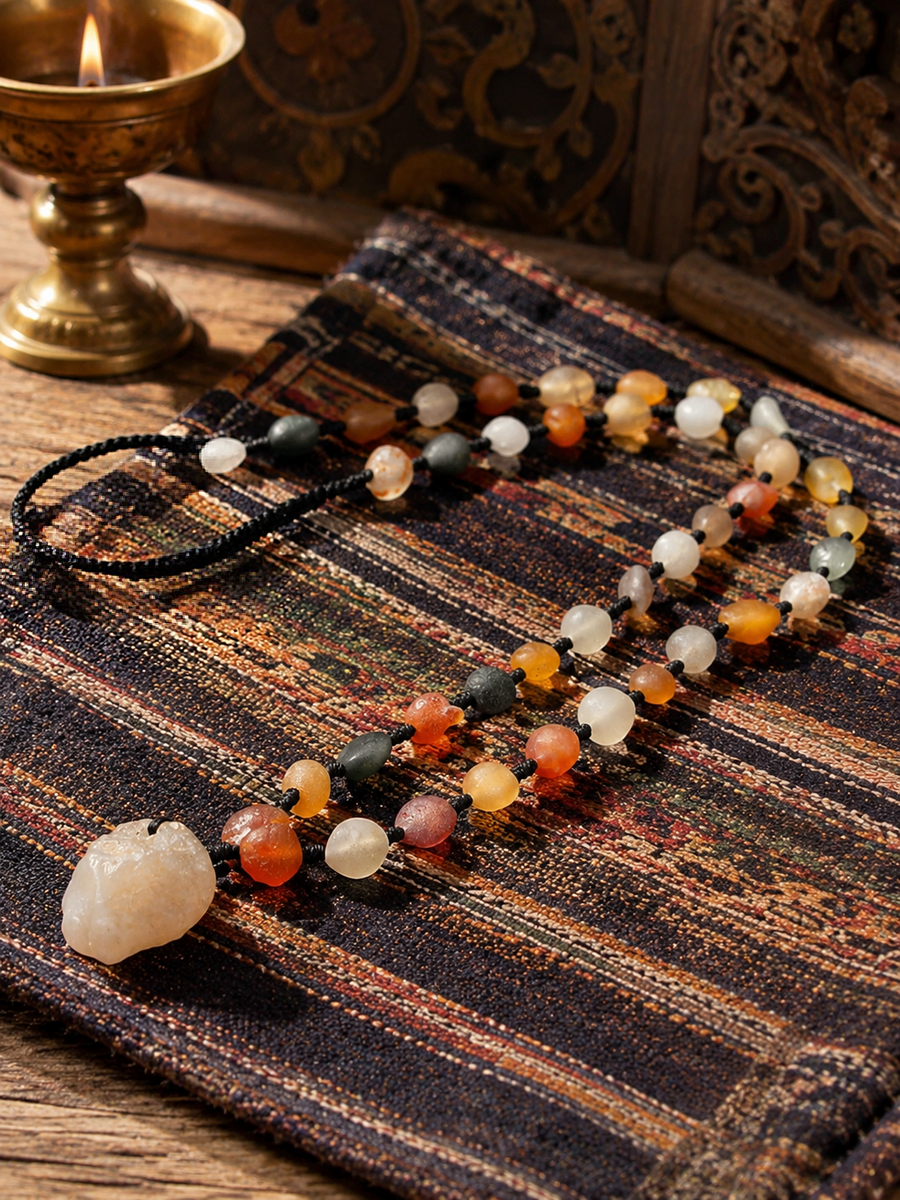 Kailora necklace worn as Manifestation & Abundance intention jewelry detail view 3 | Kailora