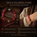 Dog and Pig Chinese zodiac bracelet bead size and wrist fit guide in inches thumbnail 6 | Kailora