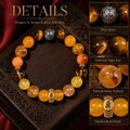 Dragon and Snake zodiac bracelet S925 silver focal bead zodiac ring and natural stone details thumbnail 5 | Kailora