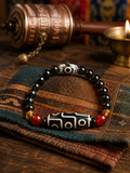 Detail view of agate Dzi bead bracelet and braided cord by Kailora thumbnail 7 | Kailora