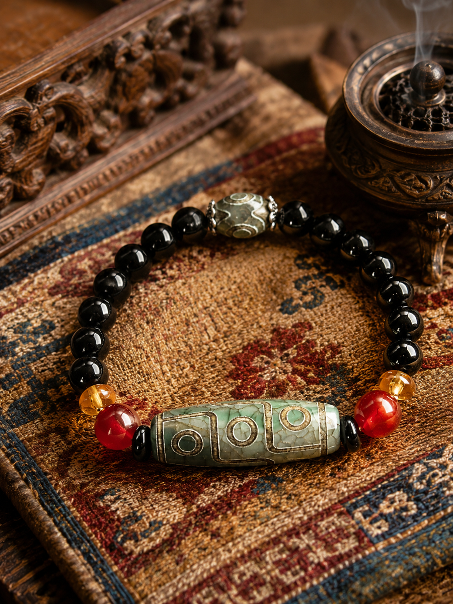 Kailora agate Dzi bead bracelet for mindful everyday wear detail view 15 | Kailora