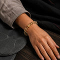 Golden Intention citrine bracelet worn on wrist with warm golden crystal beads thumbnail 2 | Kailora