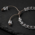 Brown Cord adjustable sliding knot on Tibetan clear quartz bracelet thumbnail 6 | Kailora
