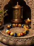 Handcrafted cord and bead details on Multicolor Tiger Eye Bracelet thumbnail 4 | Kailora