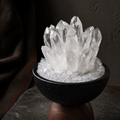 Close-up of natural Himalayan Tibetan crystal cluster points and surrounding crystal chips thumbnail 3 | Kailora