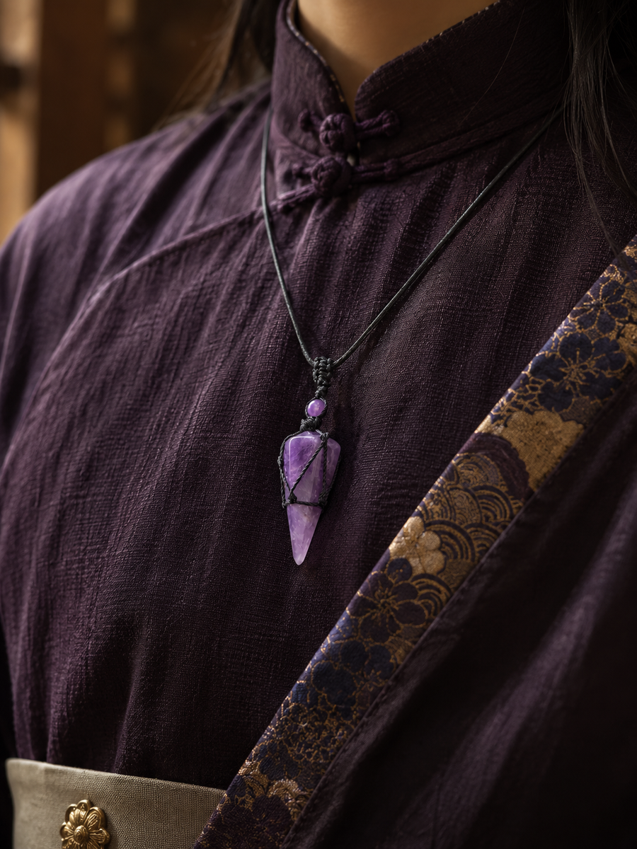 Lifestyle view of Kailora adjustable stone spike necklace detail view 9 | Kailora