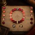 Ox and Tiger zodiac bracelet red and peach-toned stone materials guide thumbnail 4 | Kailora