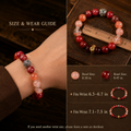 Ox and Tiger zodiac bracelet bead size and wrist fit guide in inches thumbnail 6 | Kailora
