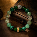 Kailora Rabbit Chinese zodiac crystal bracelet handmade in Tibet with natural green stones and S925 silver thumbnail 1 | Kailora