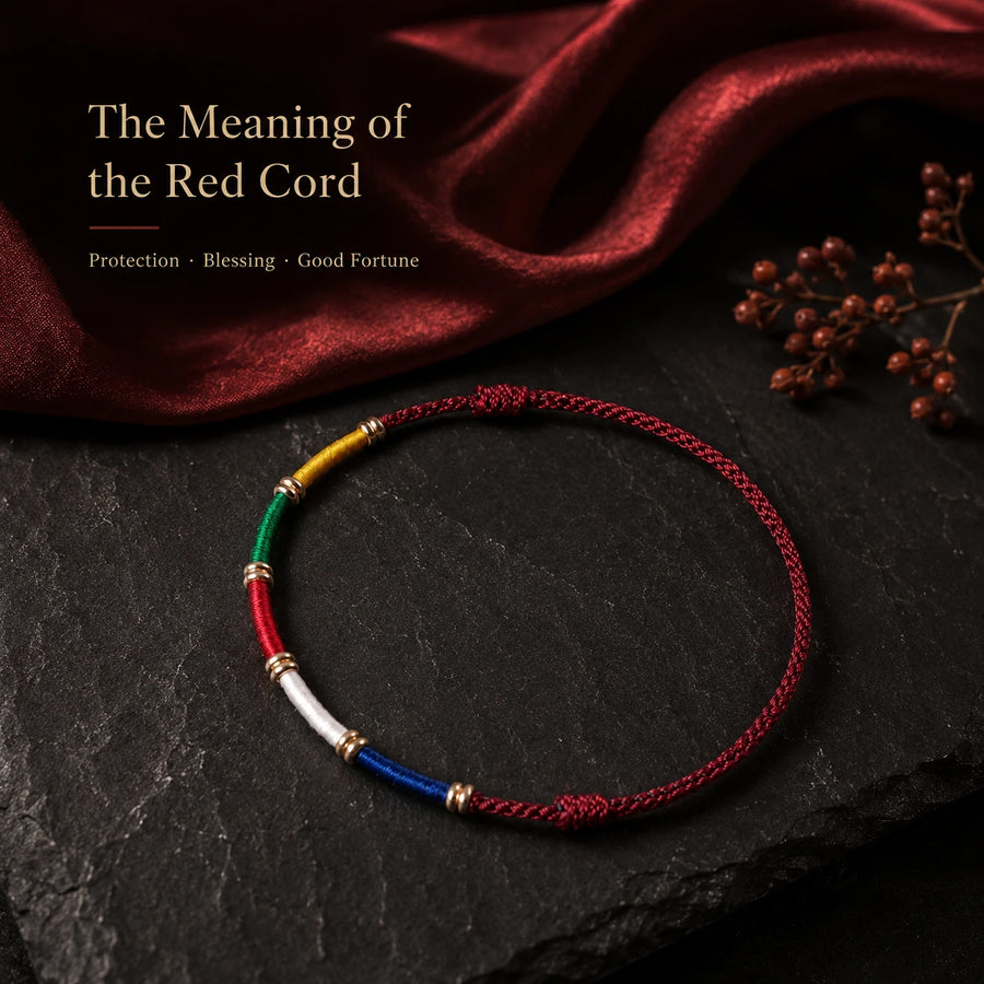 Meaning of the red cord in the Kailora Tibetan five-color bracelet detail view 10 | Kailora
