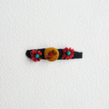 Handmade Tibetan amber turquoise and red stone floral hair clip thumbnail 4 | Kailora