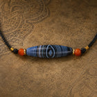 Kailora Tibetan Blue Eye Agate Dzi-Inspired Leather Cord Necklace thumbnail 2 | Kailora