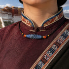 Kailora Tibetan Blue Eye Agate Dzi-Inspired Leather Cord Necklace thumbnail 5 | Kailora