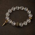 Tibetan-inspired clear quartz and brass bracelet by Kailora thumbnail 1 | Kailora