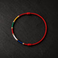 Vermilion red Tibetan five-color prayer flag cord bracelet by Kailora thumbnail 3 | Kailora