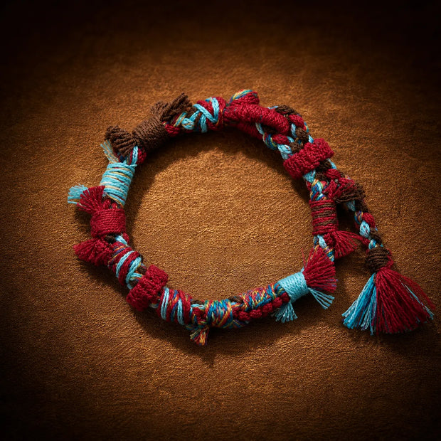 Nomad Thread Tibetan-Inspired Handwoven Cotton Cord Bracelet | Kailora