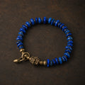 Tibetan-inspired lapis lazuli and brass bracelet by Kailora thumbnail 1 | Kailora